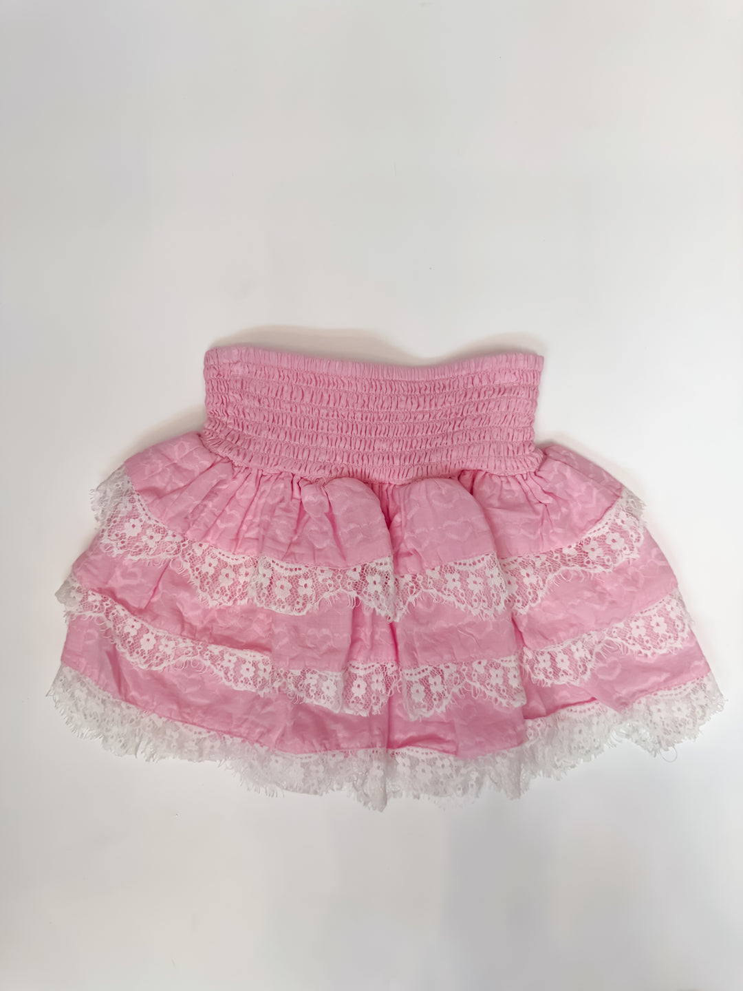 Gemma Heart Smocked Ruffle Mini Skirt