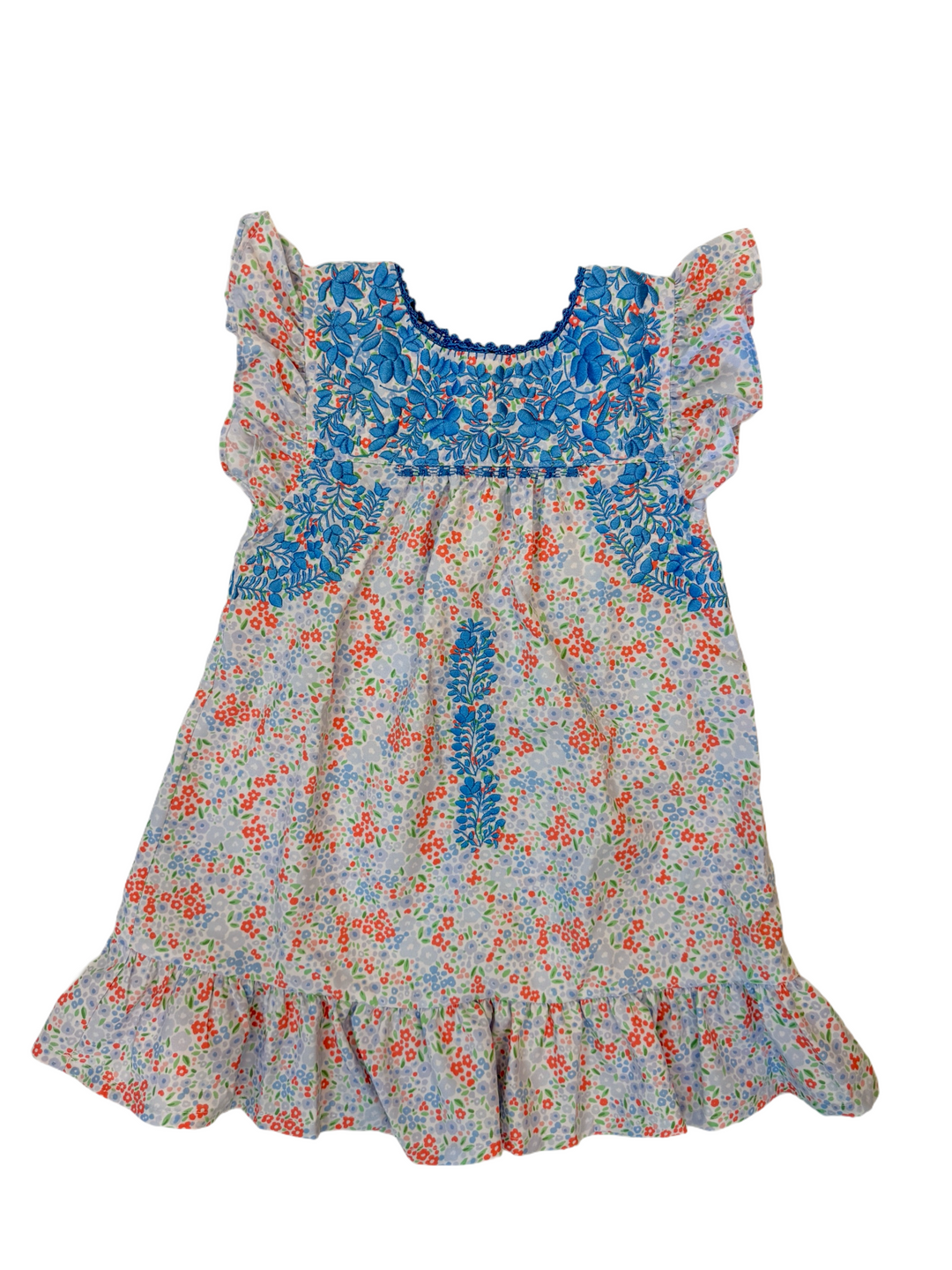Flutter Sleeve Dress w/Ruffle