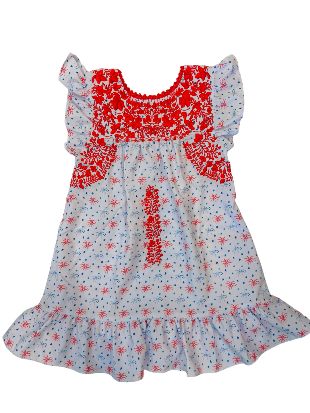 Flutter Sleeve Dress w/Ruffle