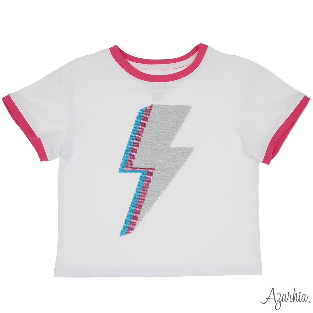Sequin Lightning Bolt Boxy Tee