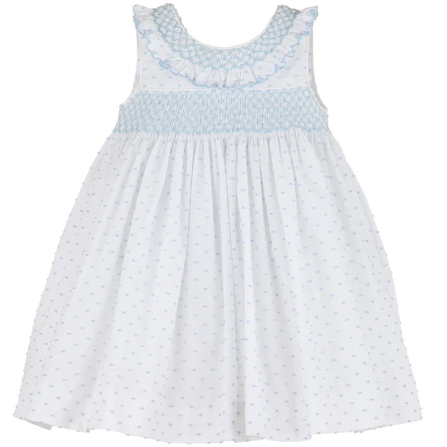 Swiss Dot Bicolor Dress Blue / 6X
