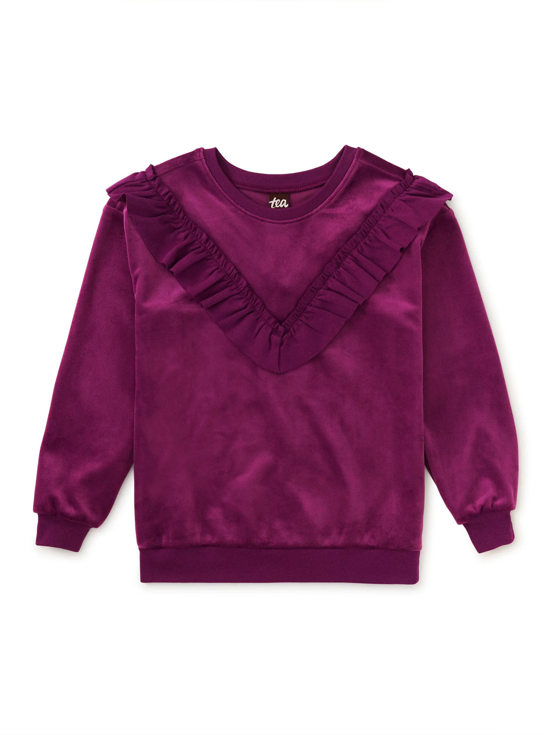Velour Ruffle Tunic Top