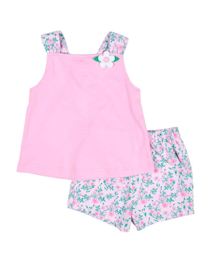 Flower Top w/Floral Shorts