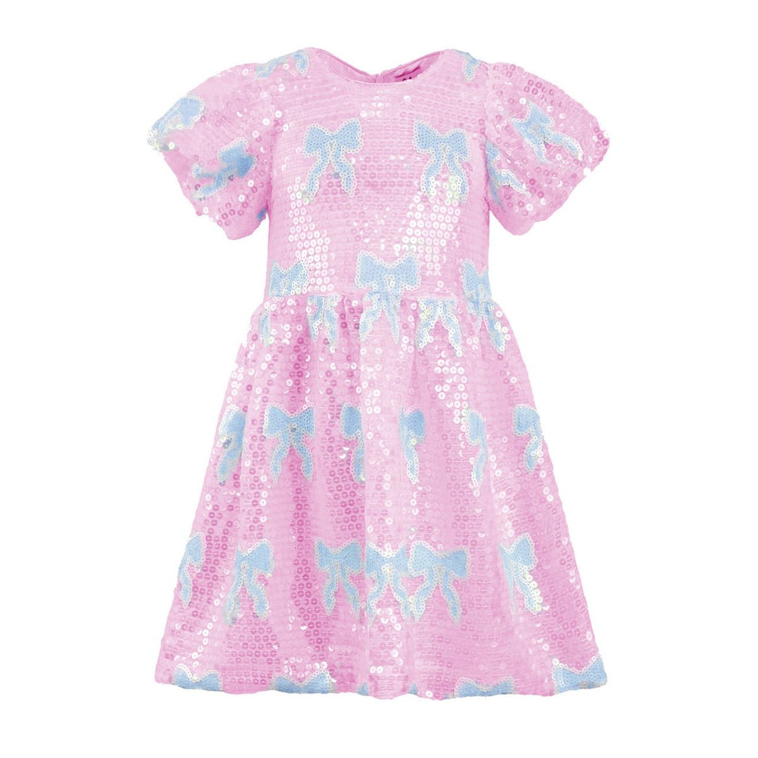 Sequin Baby Blue Bow Dress