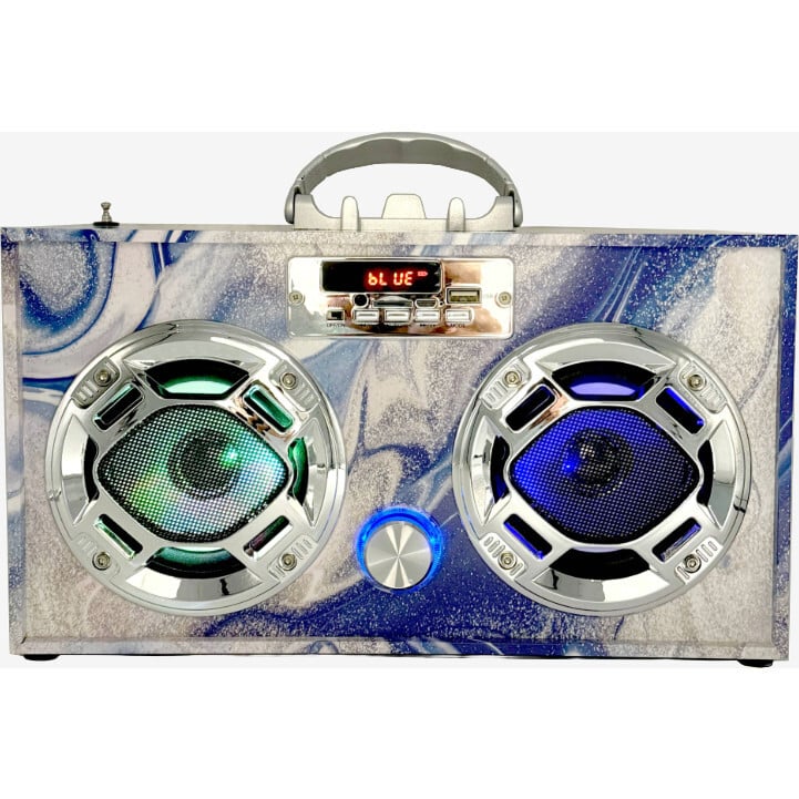 Blue Swirl Boombox-Bluetooth w/LED Lights – Haute Totz