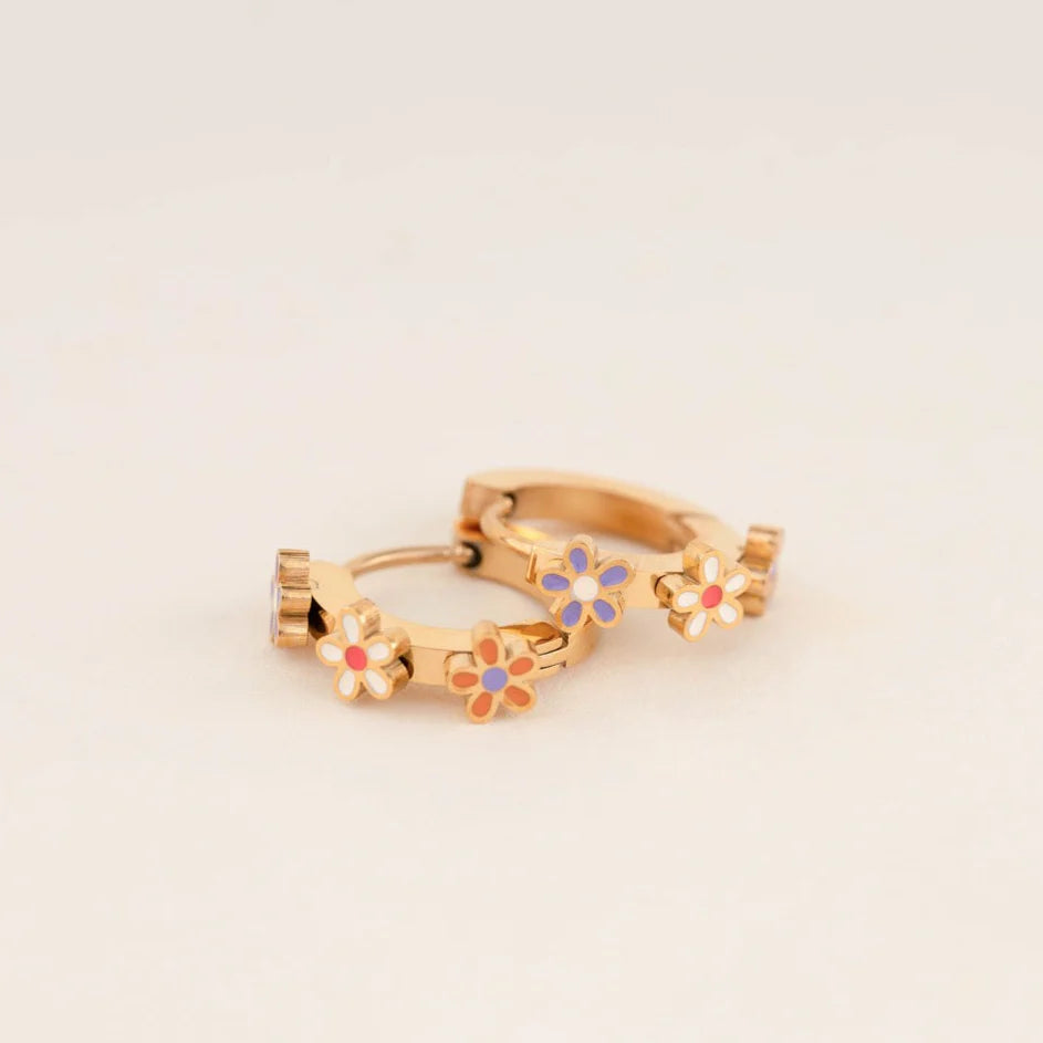 Daisy 3D Huggie Hoop Earrings