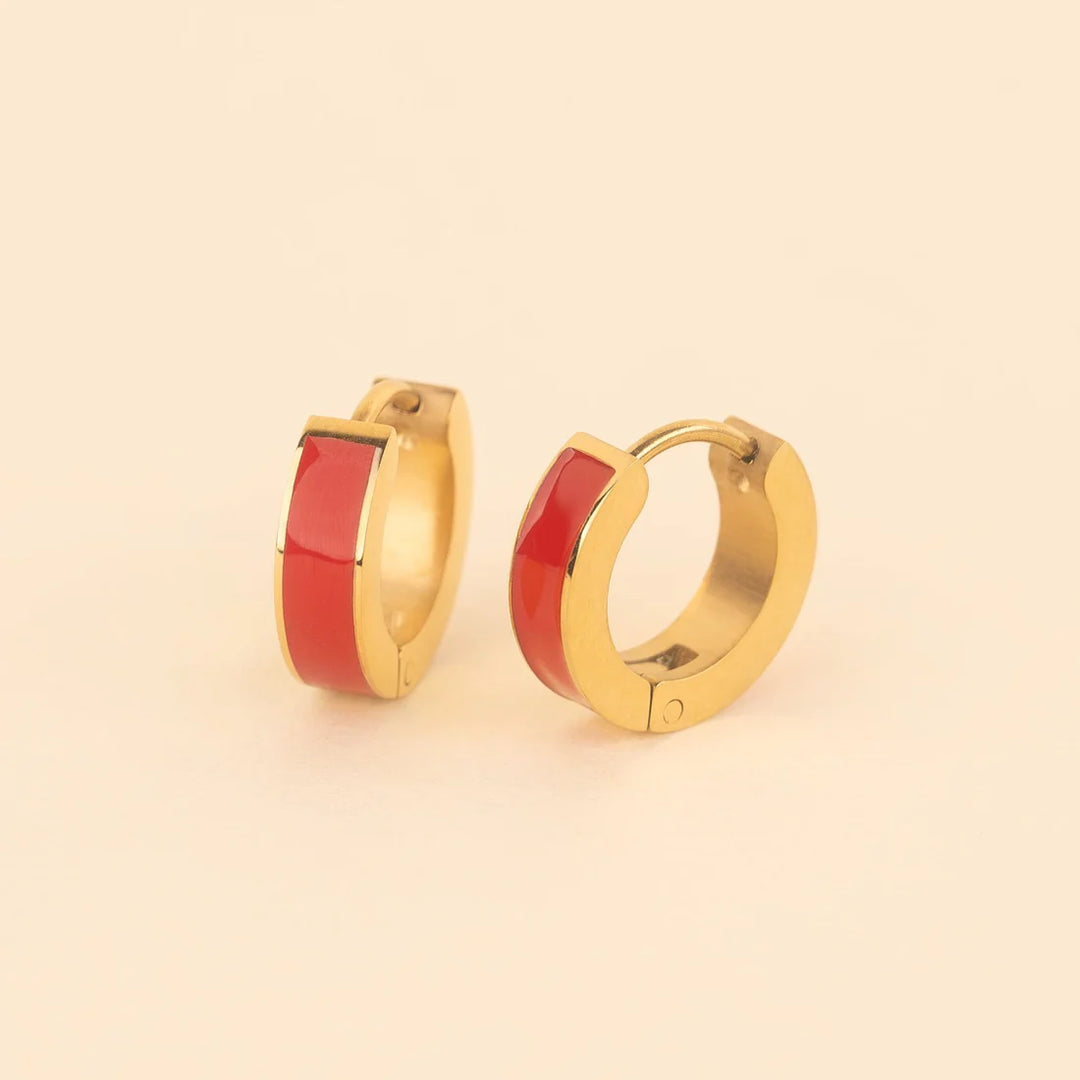 Color Chunky Huggie Hoop Earrings