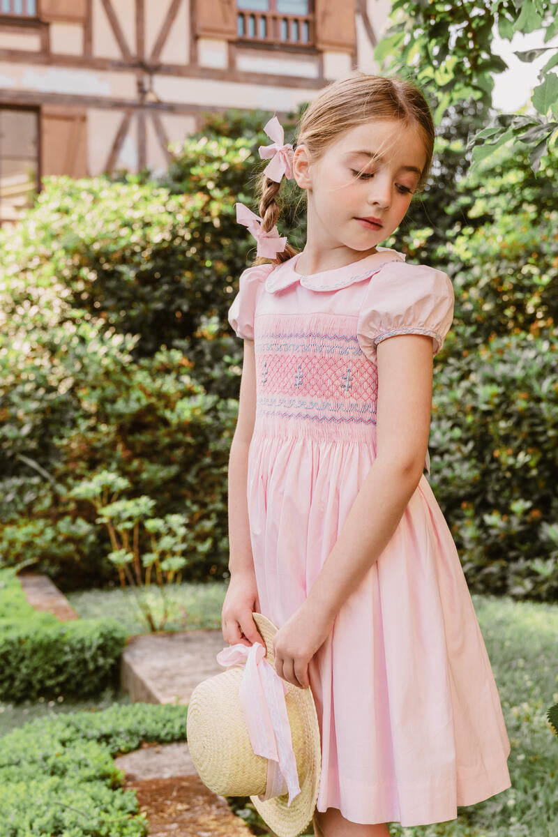 Princess Charlotte Heirloom Pink Smocked Dress 7T Princess Charlotte Heirloom Pink Smocked Dress 7T