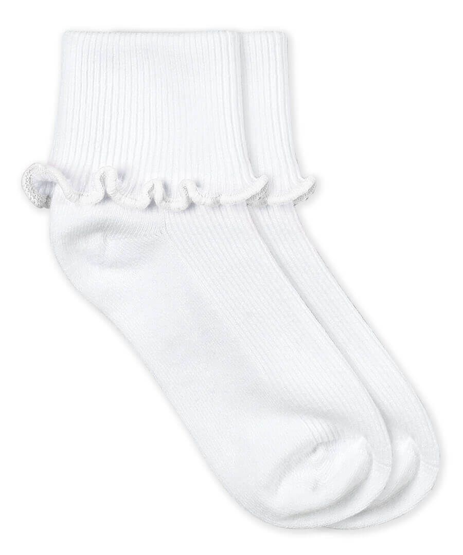 Ripple Edge Turn Cuff Socks