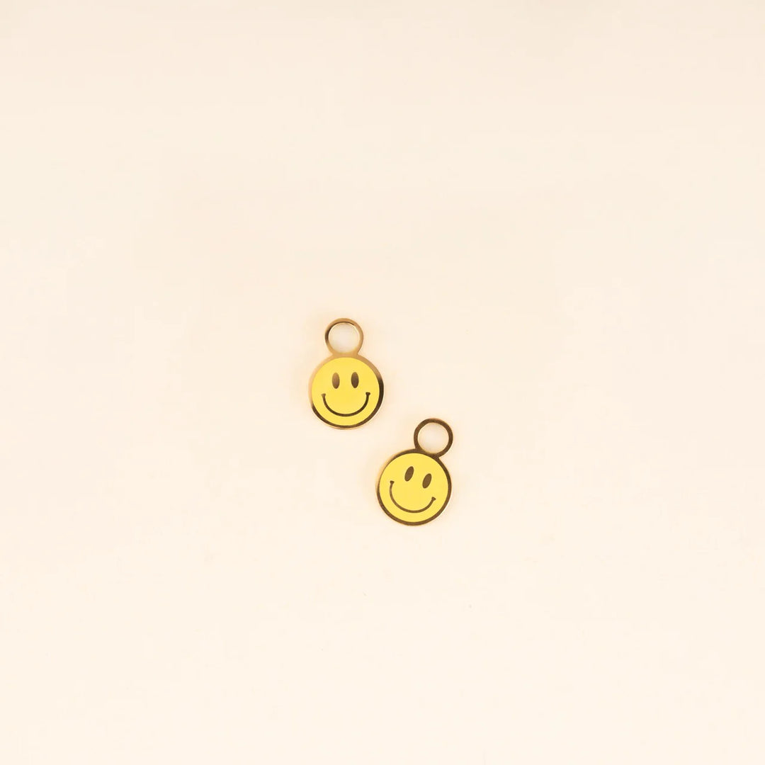 Smiley Huggie Hoop Charms