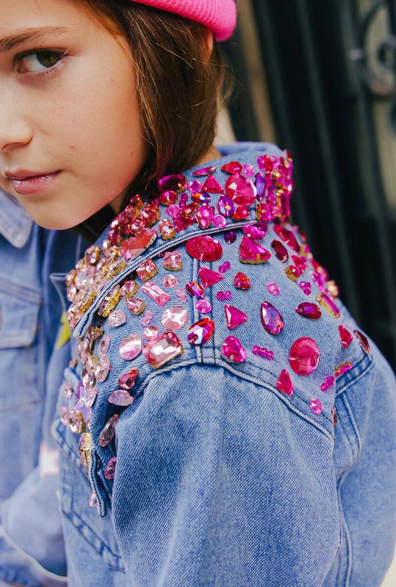 Sparkle Queen Gem Denim Jacket