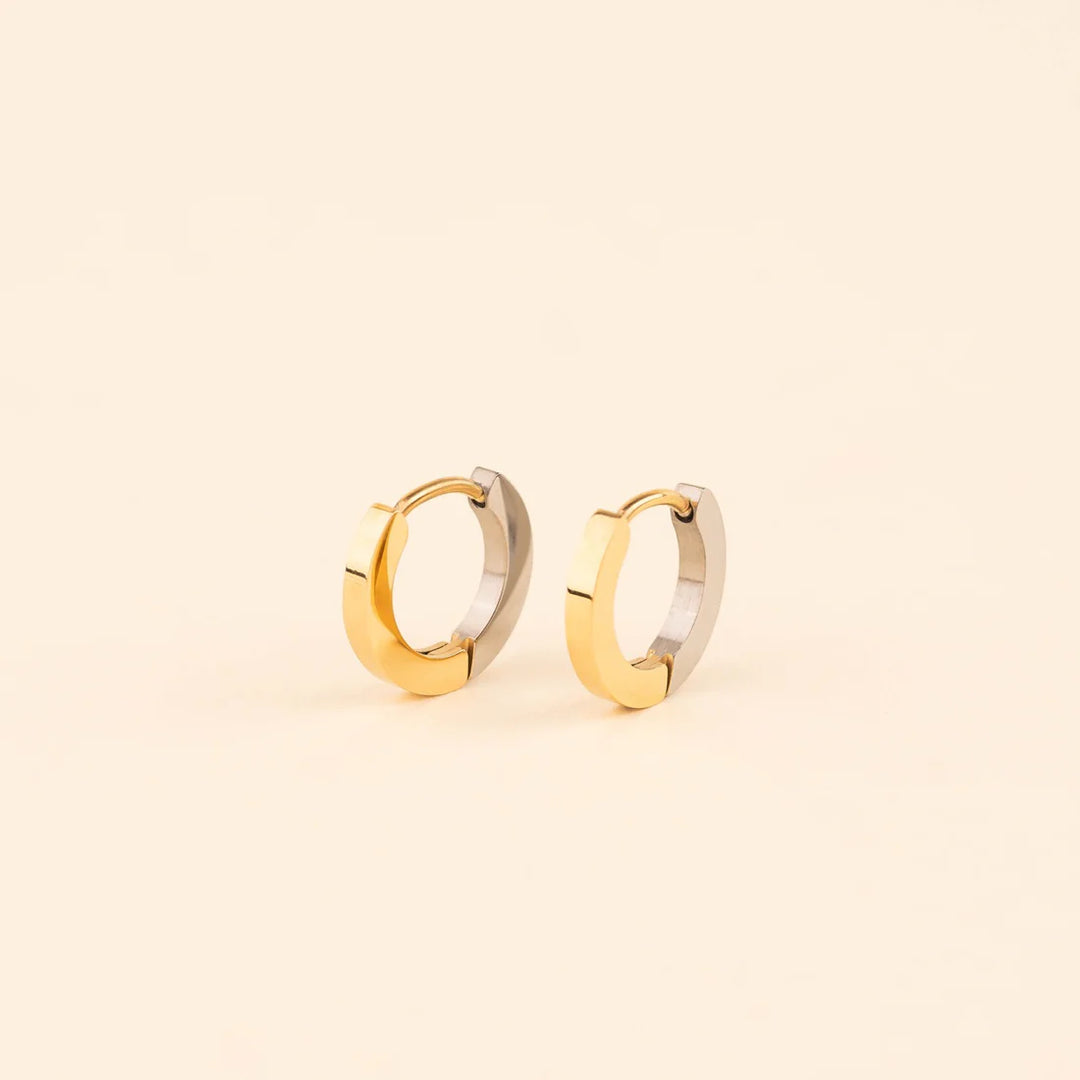Split Metal Huggie Hoop Earrings