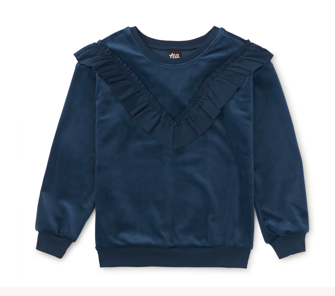 Velour Ruffle Tunic Top