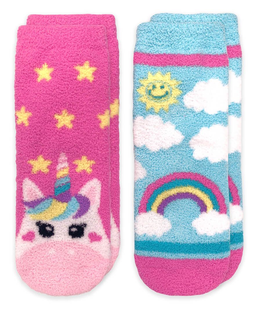 Unicorn & Rainbow Fuzzy Socks