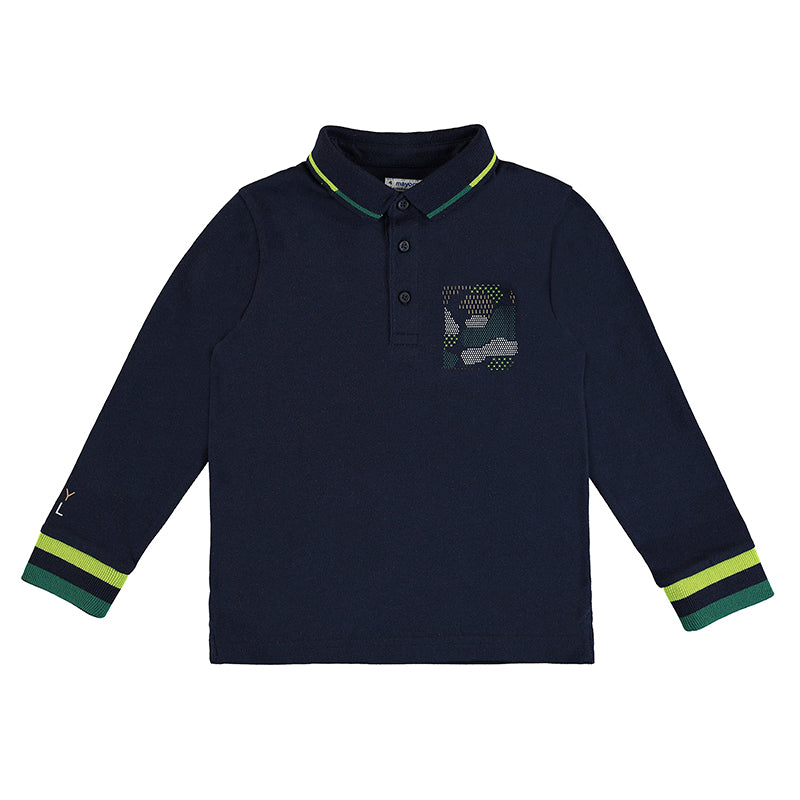 Long Sleeve Camo Pocket Polo