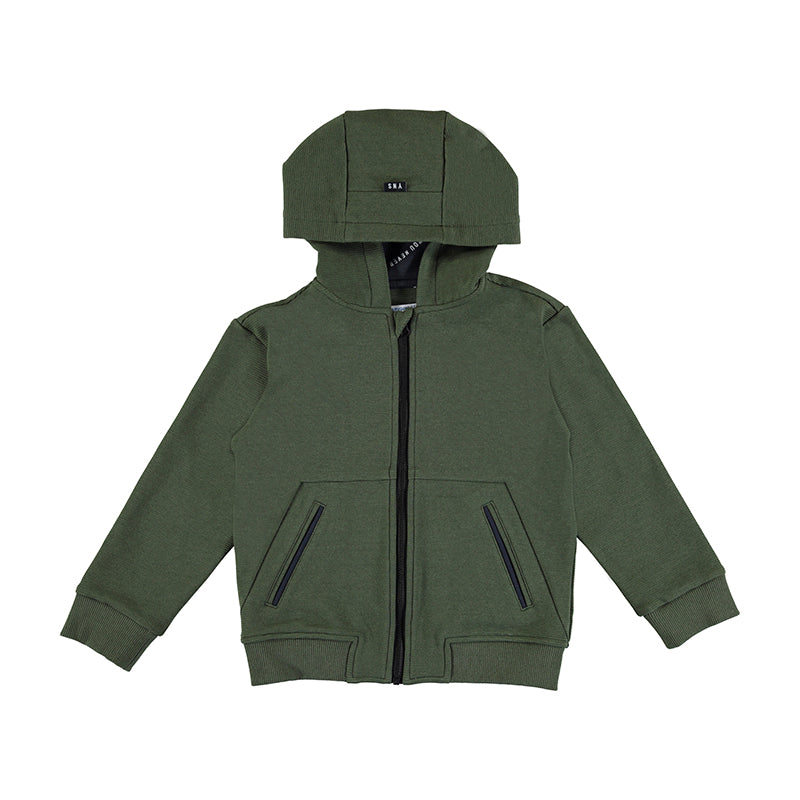 Knit Olive Hooded Jacket