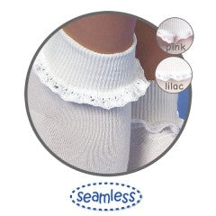 Cluny & Satin Lace Turn Cuff Socks