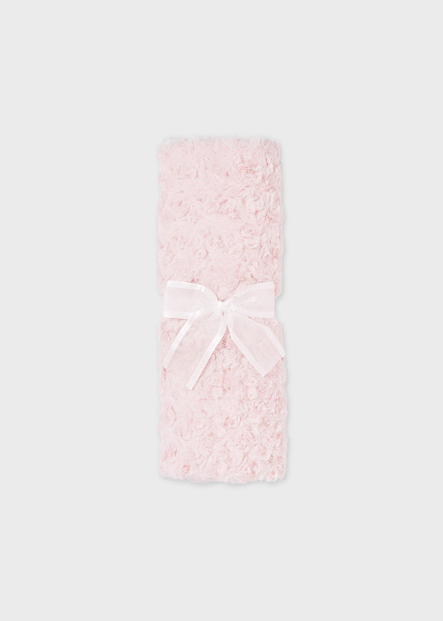 Fur Blanket w/Rossette Detail
