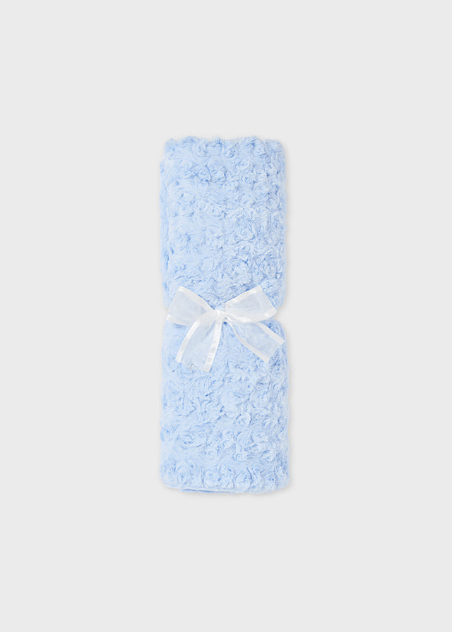 Fur Blanket w/Rossette Detail