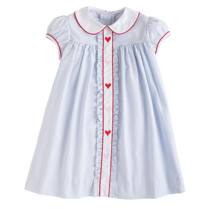 Ruffled Sally Dress-Hearts