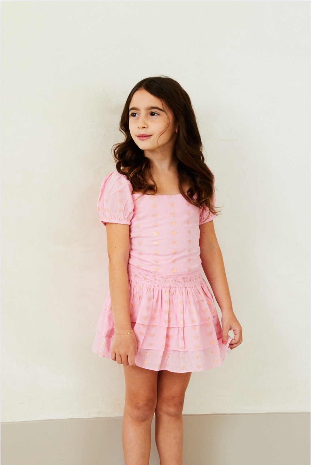 Noa Lurex Heart Tie Back Top