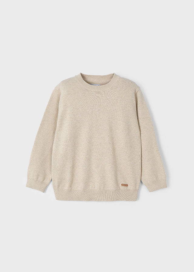 Basic  Cotton Sweater with Round Neck