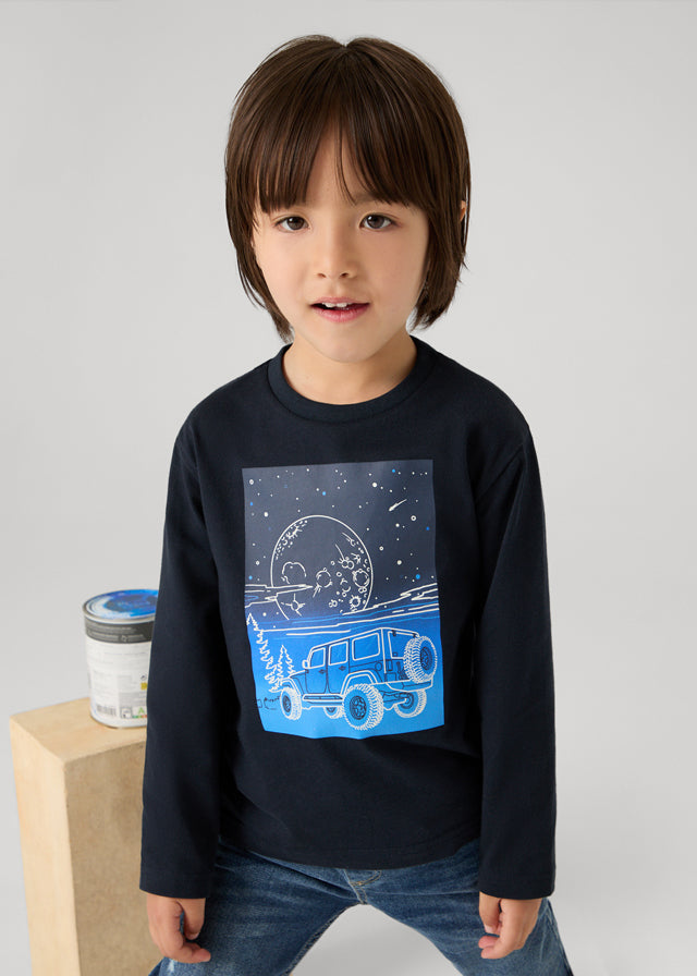 Longlseeve Space T-Shirt Glow in the Dark