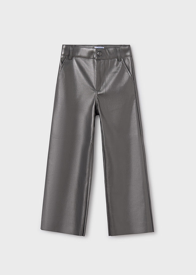 Faux Leather Wide Leg Pant