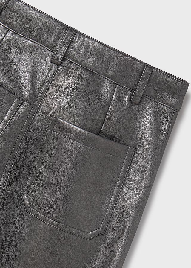 Faux Leather Wide Leg Pant