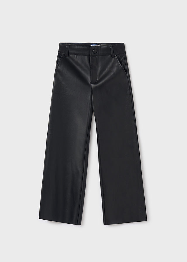 Faux Leather Wide Leg Pant