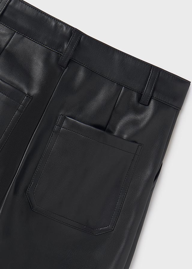 Faux Leather Wide Leg Pant