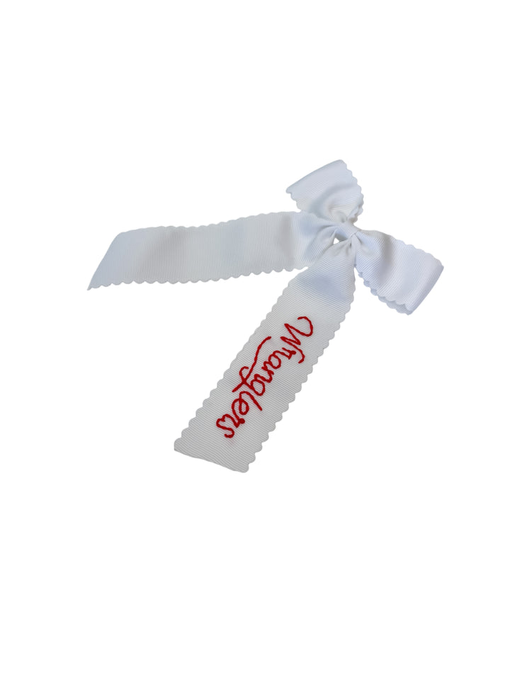 Scalloped Long Tail School Bows