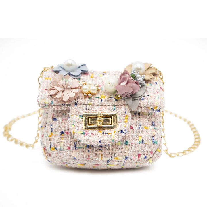 Mini Tweed Pearly Florals Crossbody