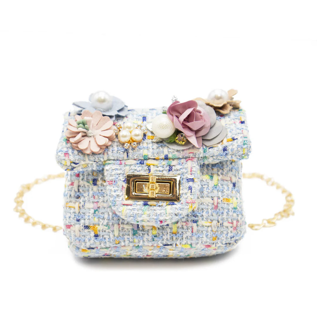 Mini Tweed Pearly Florals Crossbody