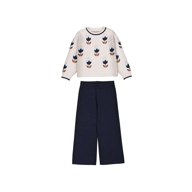 Long Knit Trousers Set