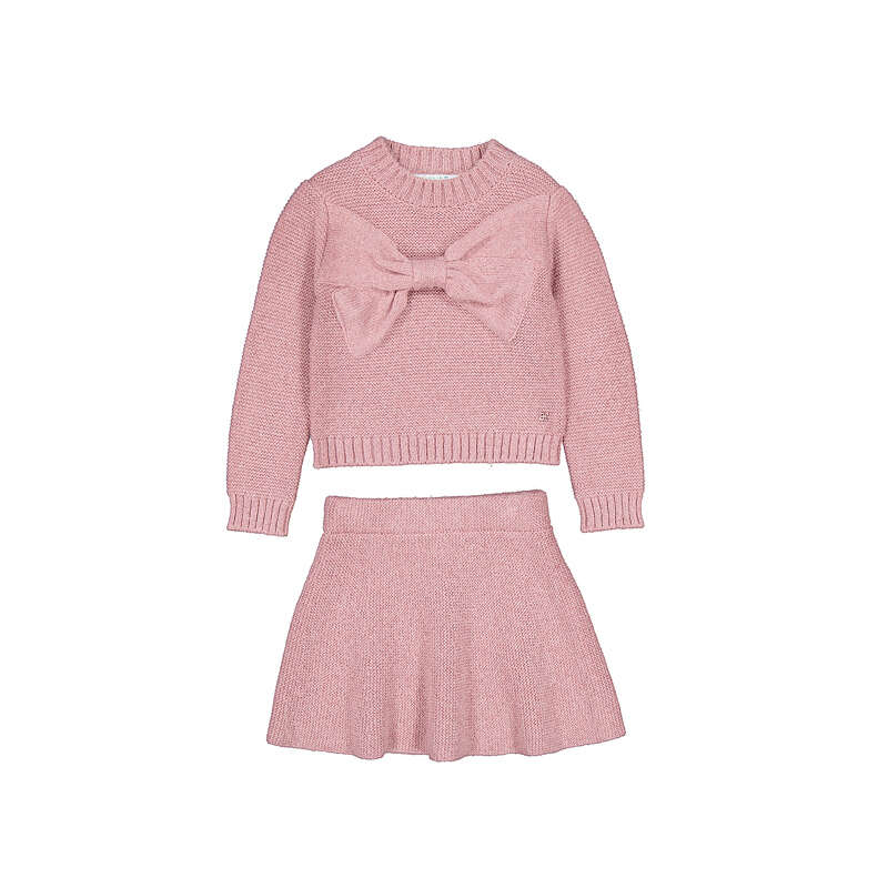 Bow Sweater Skirt Set