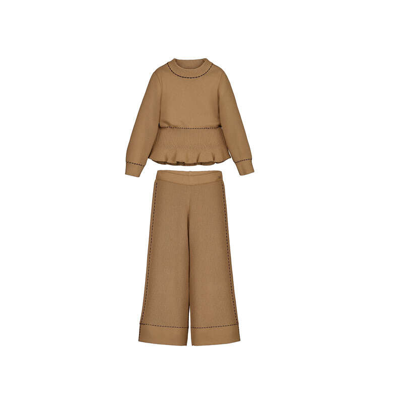 Knit Long Trousers Set