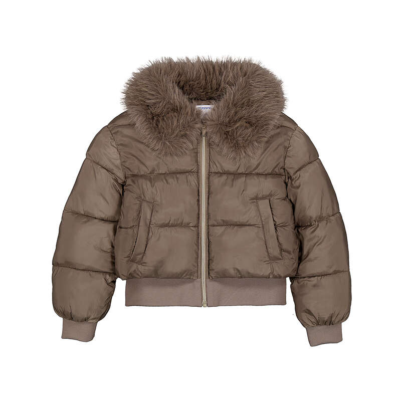 Faux Fur Collar Puffer Jacket