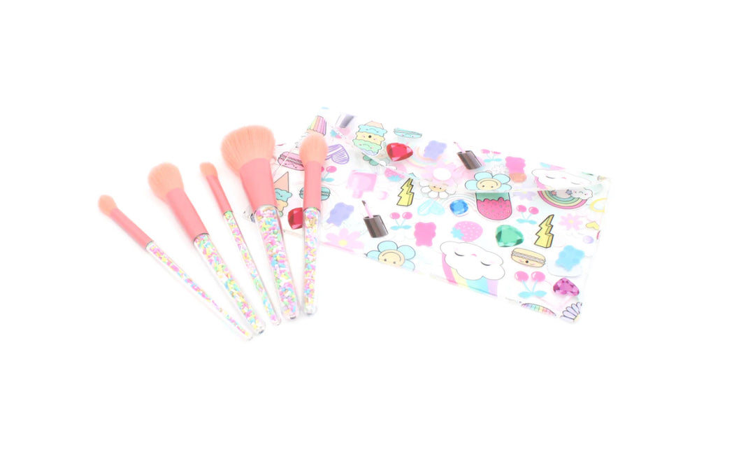 Assorted Makeup Brushes in Pouch