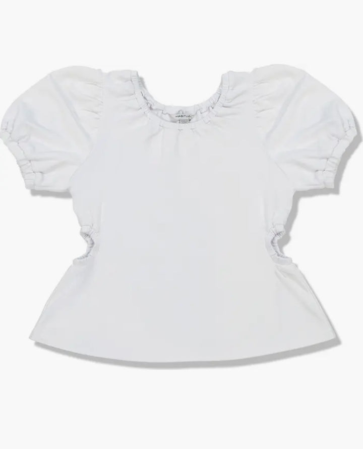 Puff Sleeve Cutout Top