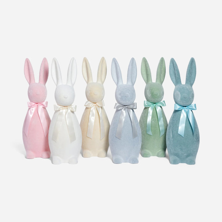 Flocked Button Nose Bunny Pastel