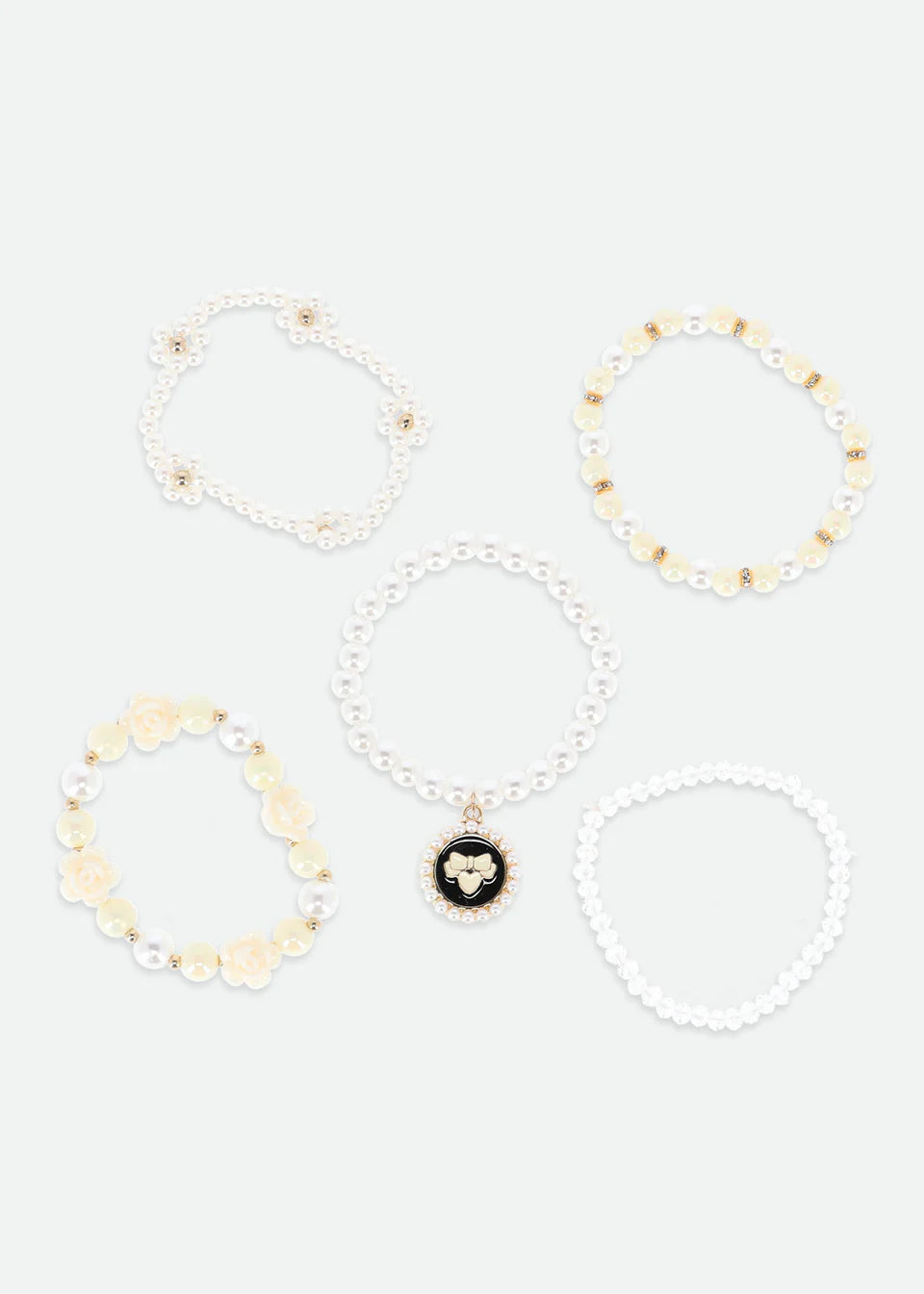 Pearl & Pendant Bracelet Set