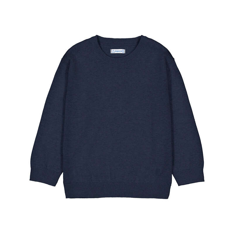 Basic Cotton Jumper w/Round Neck