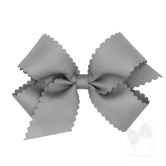 Grosgrain Hair Bow w/Scalloped Edge