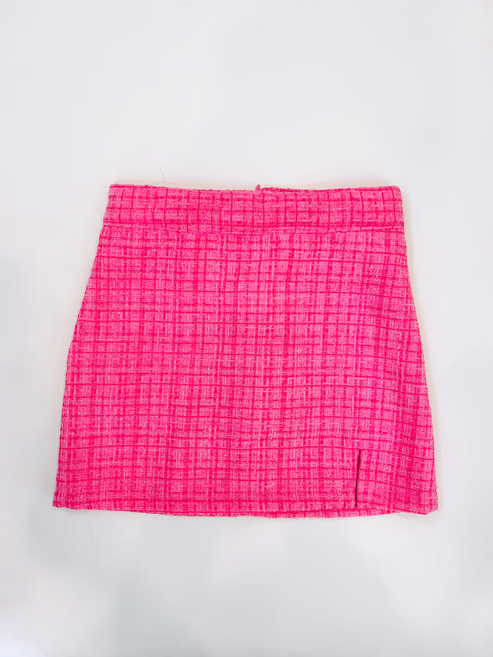 Hot Pink Tweed Skort