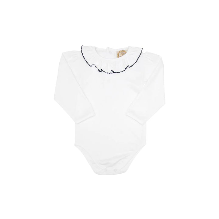 Ramona Ruffle Collar Shirt & Onesie- Pima LS