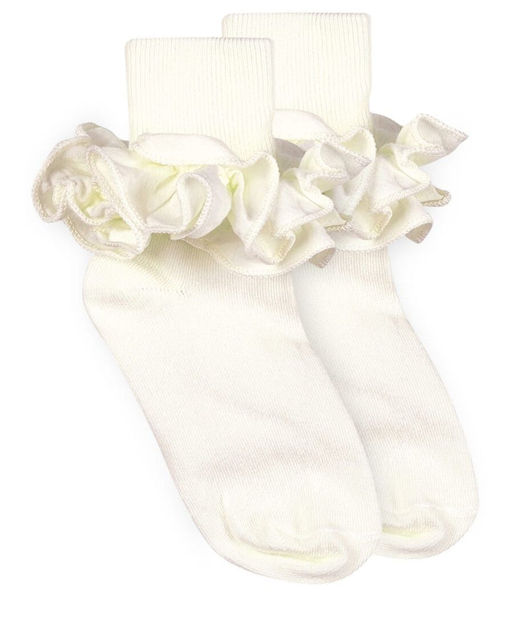 Misty Ruffle Lace Turn Cuff Socks