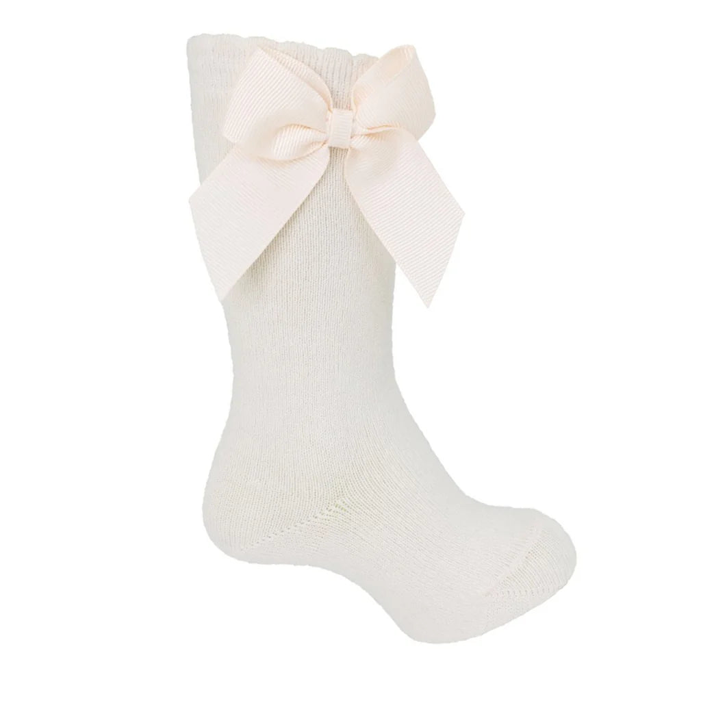 Knee Socks w/Grosgrain Side Bow