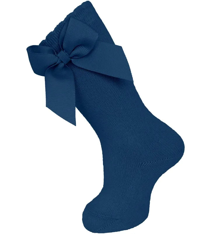 Knee Socks w/Grosgrain Side Bow