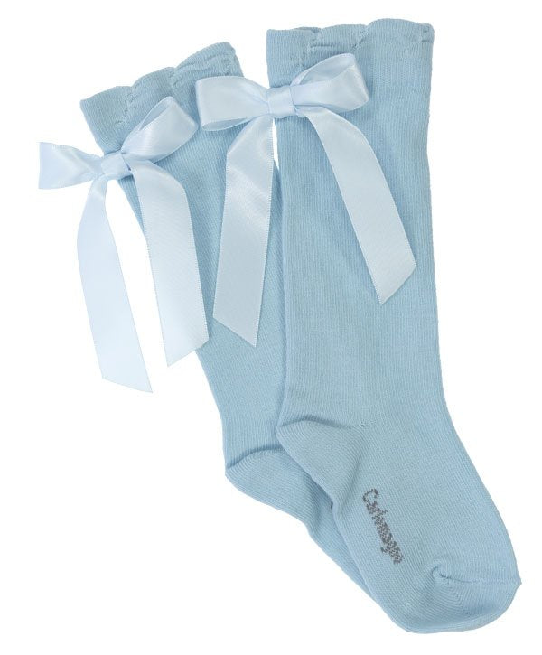 Carlomagno Socks Satin Bow Knee High